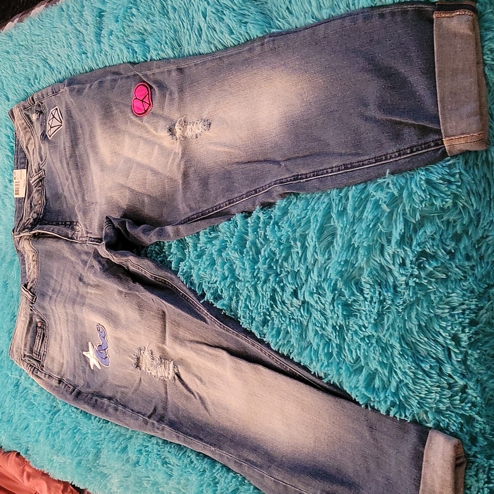 NWT Joe Boxer Patched Jeans Size 18